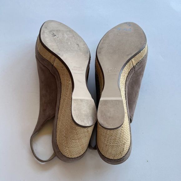 Stuart Weitzman Slingback Sandals‎ Womens 9.5M Tan - Picture 6 of 6